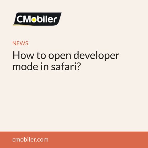How to open developer mode in safari?